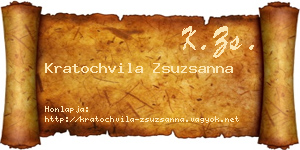 Kratochvila Zsuzsanna névjegykártya